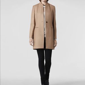 Allsaints Hendrick Camel Italian Wool Coat Size 2